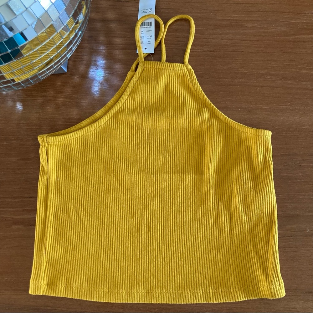 J. Crew Vintage Rib Knit Cropped Halter Tank, SIZE XS, NWT
